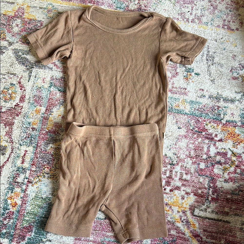 Ribbed Tan Two-Piece Set